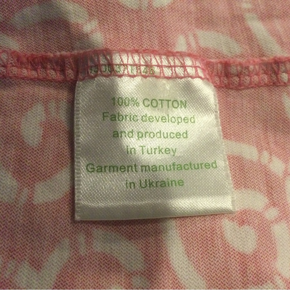 Garnet Hill Pink and White Floral Wrap Nursing Nightgown - Picture 5 of 6